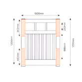 BRIDGEHAMPTON PVC 1000mm W x 1200mm H GATE, 7 Year Warranty